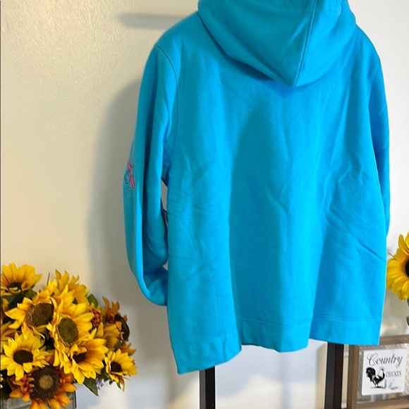 Vibrant Blue and Yellow Hooded Sweatshirt - Picture 4 of 8